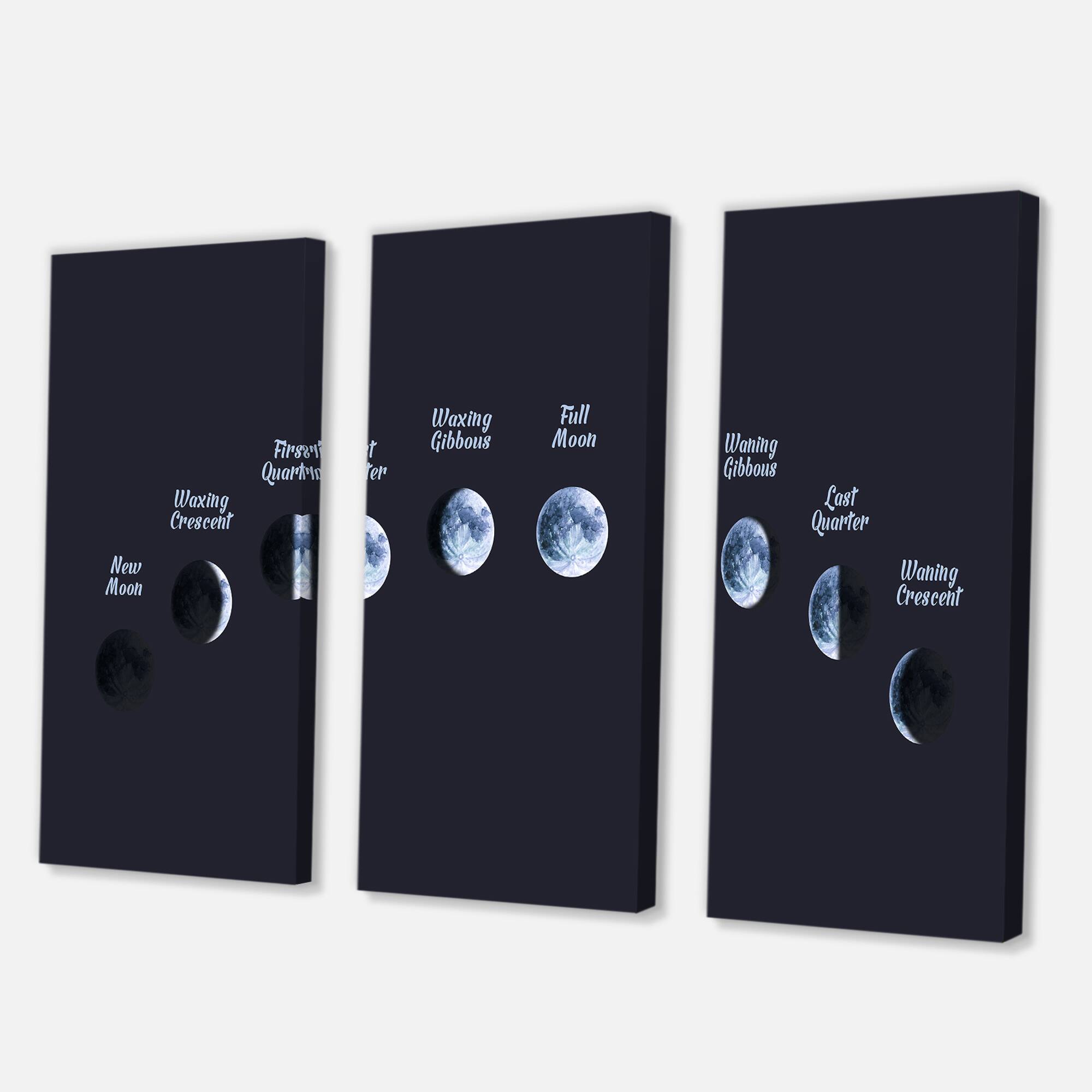 Designart - Moon Phases In Space